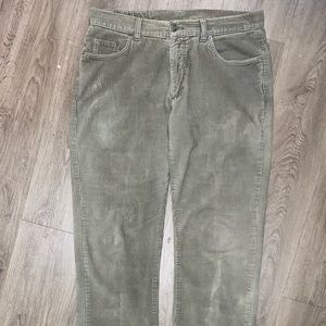 Gucci Straight Leg Corduroy Pants Faded Green Size 34 x 34